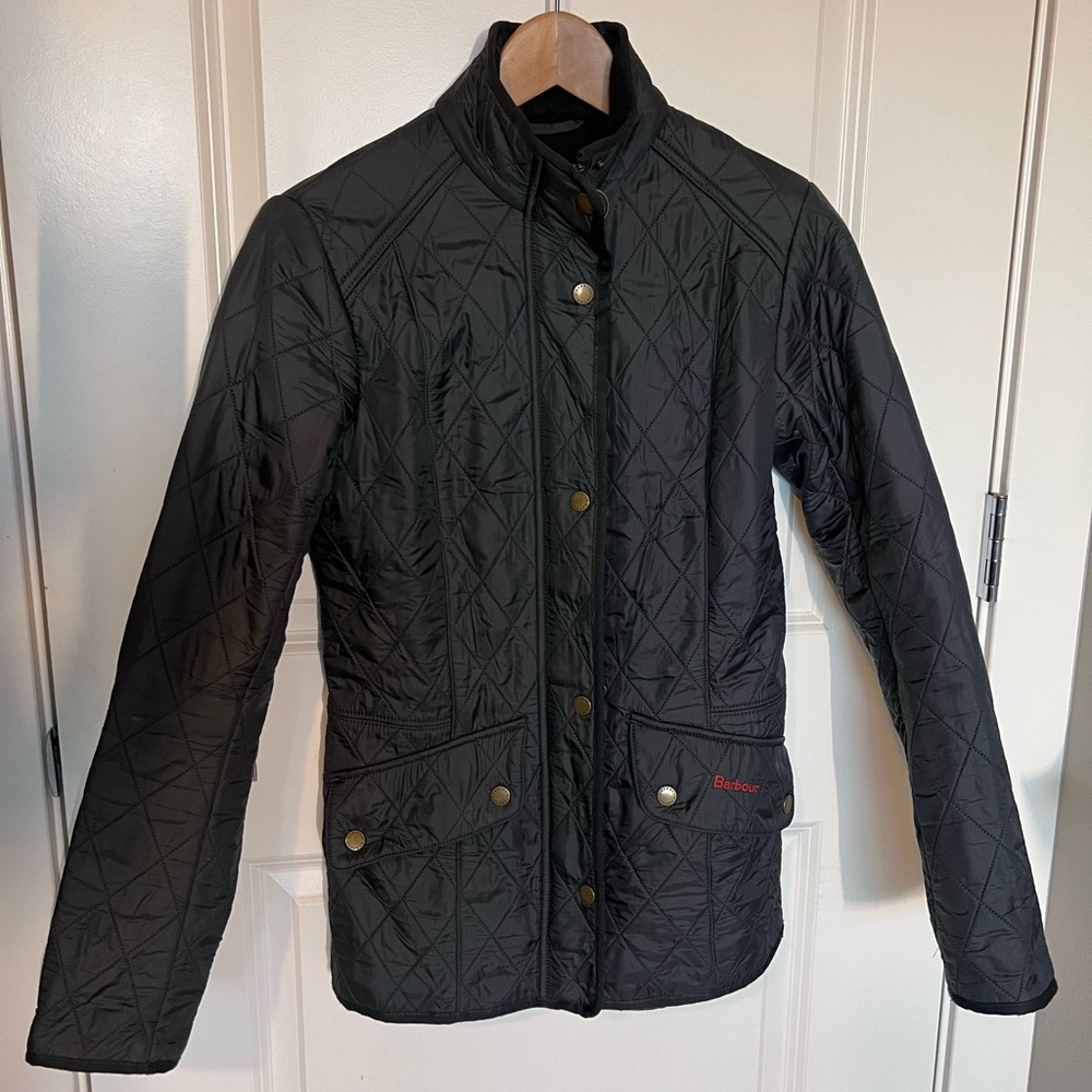 Barbour ‘Cavalry’ Quilted Navy Jacket, slim fit size 4, as seen on Meghan Markle